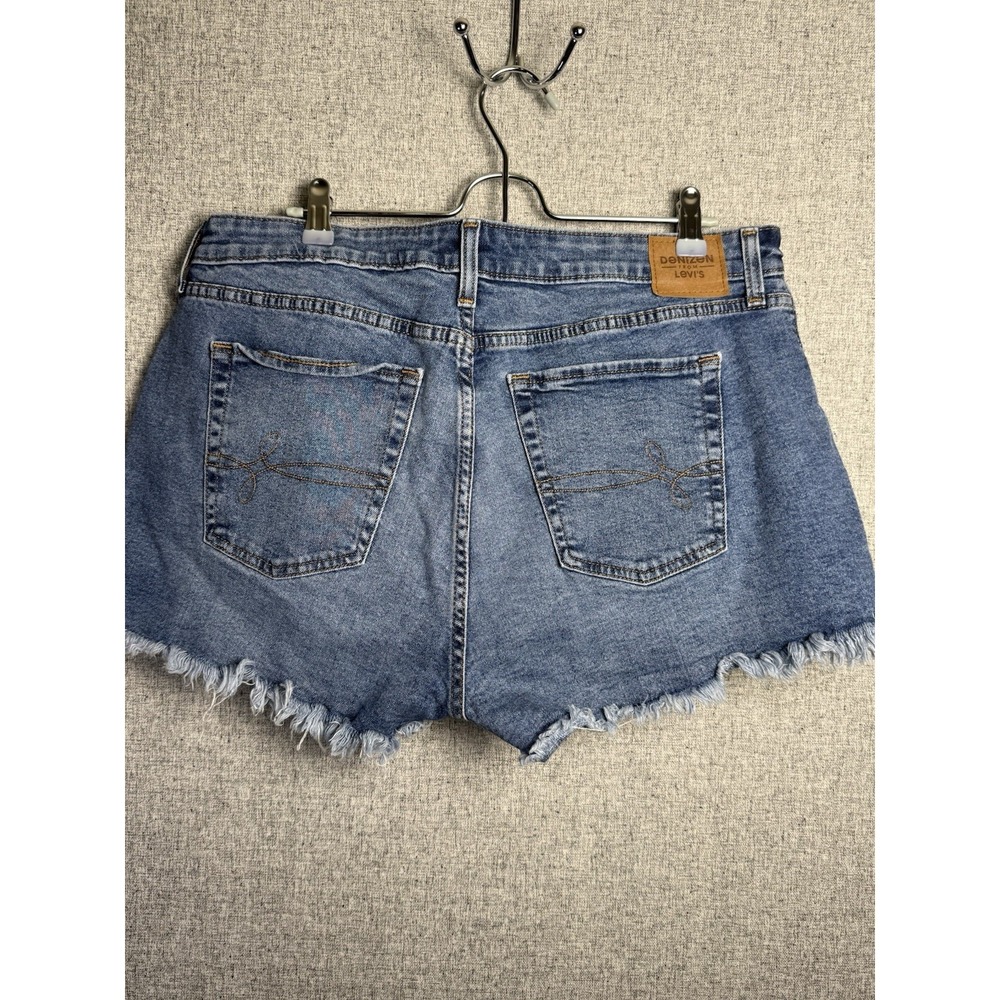Denizen Levi's Blue Denim High Rise Distressed Cut Off Fringed Shorts 18 XL/XXL‎ - Picture 2 of 5